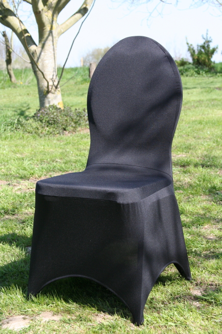 Housse pour chaise en stretch noir